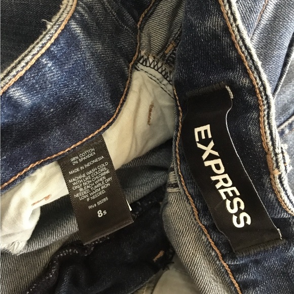 Express Medium Wash Wide Leg Ankle Jeans Size 8S - Picture 6 of 10